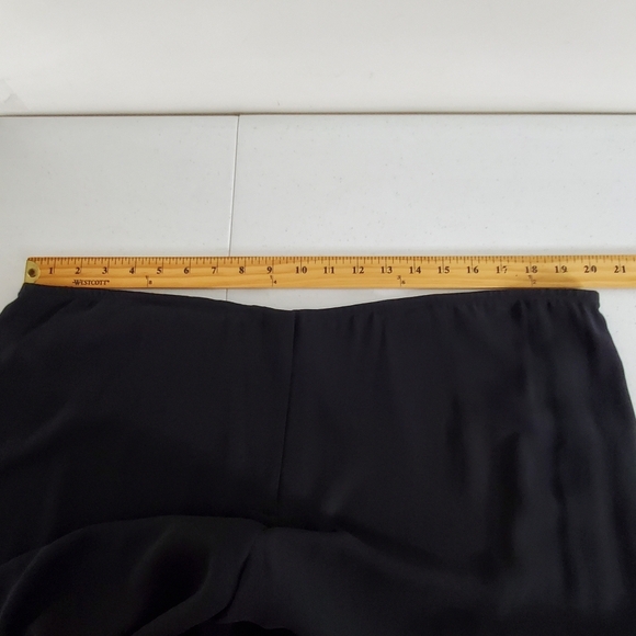 Eileen Fisher Silk Georgette Crepe Luxe Trousers Size XL Black Zip Fly Pants NEW - Picture 7 of 14